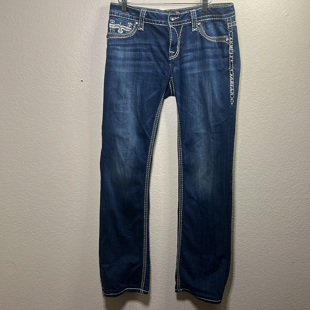 Rock Revival Women's Faded Dark Indigo Straight Leg Jeans - Picture 5 of 13
